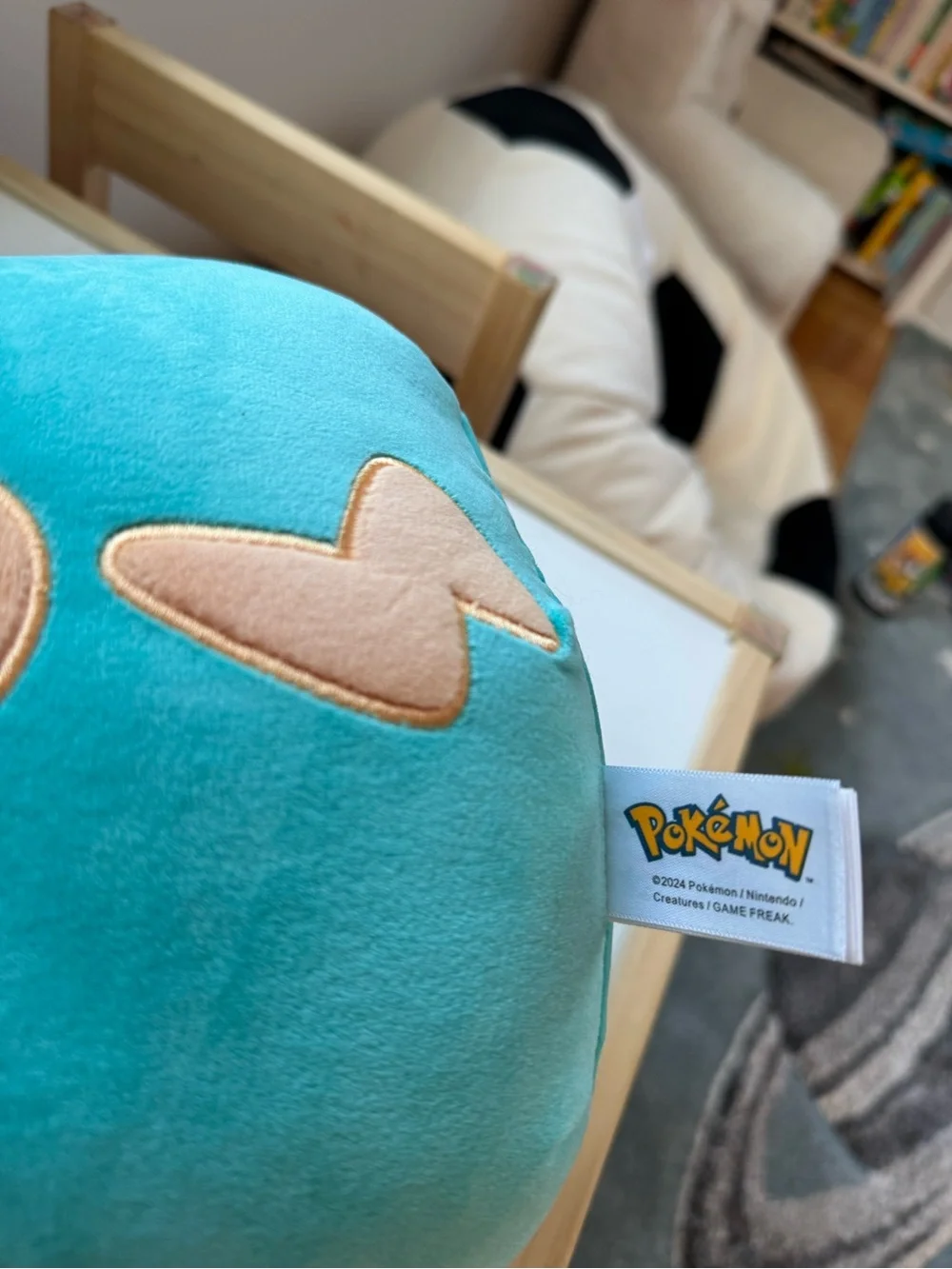 Pokemon x Squishmallows Teal Frog Plush with Yellow and Dark Gray Accents